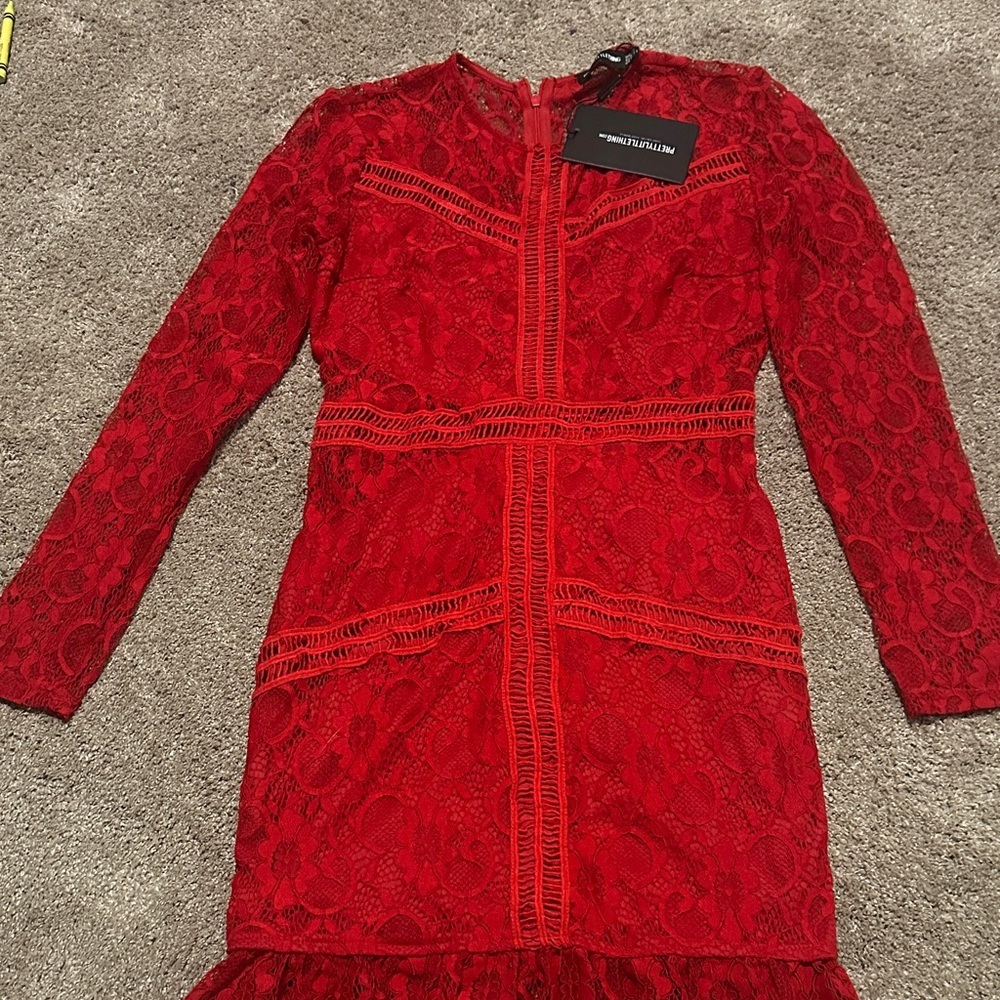 Elegant Red Lace Dress